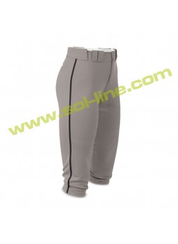 Softball Pipe Grey Pant With Black Piping